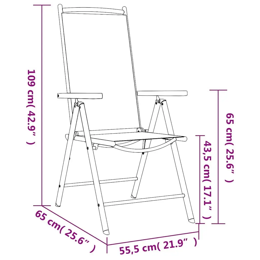 7 Piece Garden Dining Set Black Outdoor Furniture Patio Table Chairs Foldable