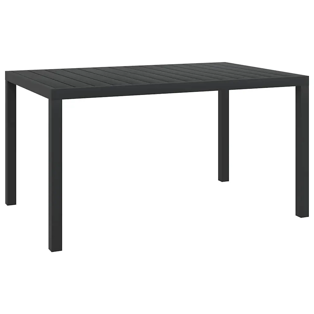 7 Piece Garden Dining Set Black Outdoor Furniture Patio Table Chairs Foldable
