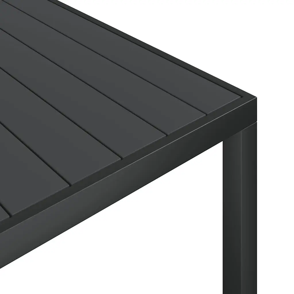 7 Piece Garden Dining Set Black Outdoor Furniture Patio Table Chairs Foldable