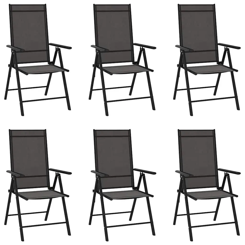 7 Piece Garden Dining Set Black Outdoor Furniture Patio Table Chairs
