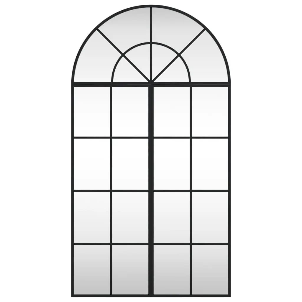 Black Arch Wall Mirror 60x110 cm Iron Frame Minimalist Home Decor Hanging