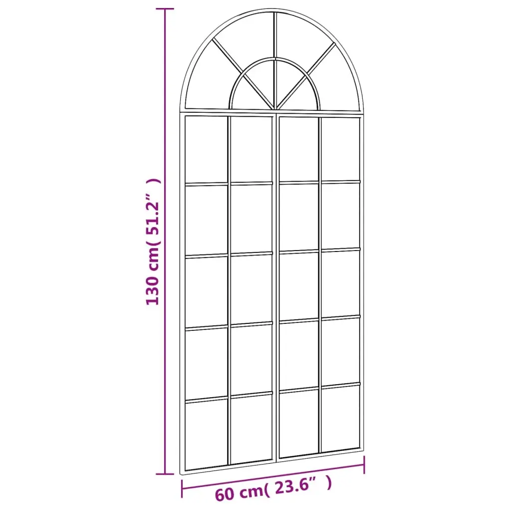 Black Arch Wall Mirror 60x130 cm