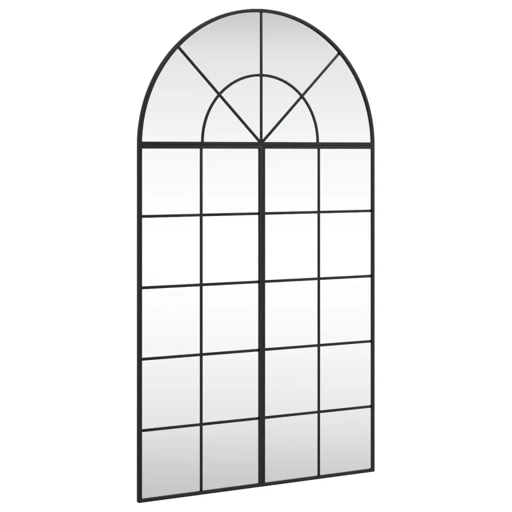 Black Iron Arch Wall Mirror 80x140 cm