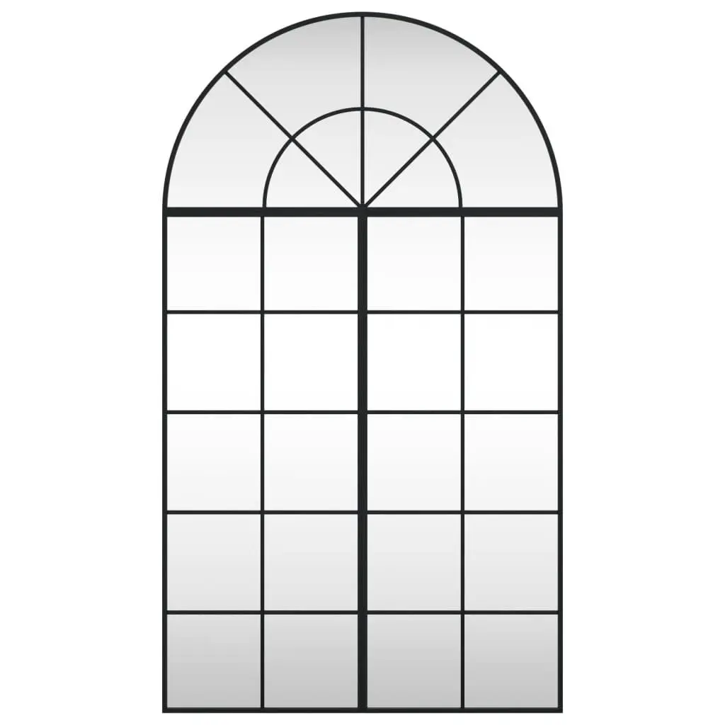 Black Iron Arch Wall Mirror 80x140 cm