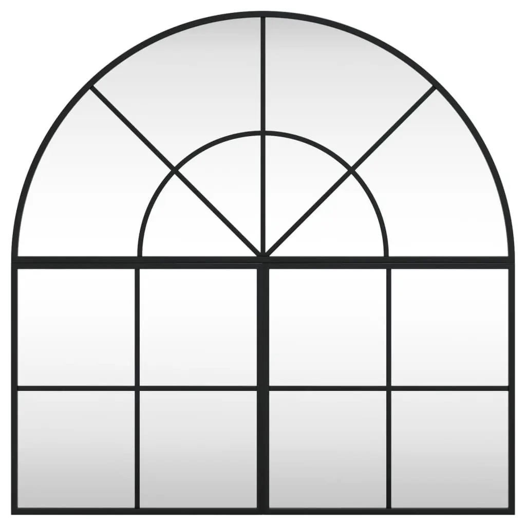 Arch Iron Frame Wall Mirror Black 80x80cm for Bathroom Bedroom Living Room Decor