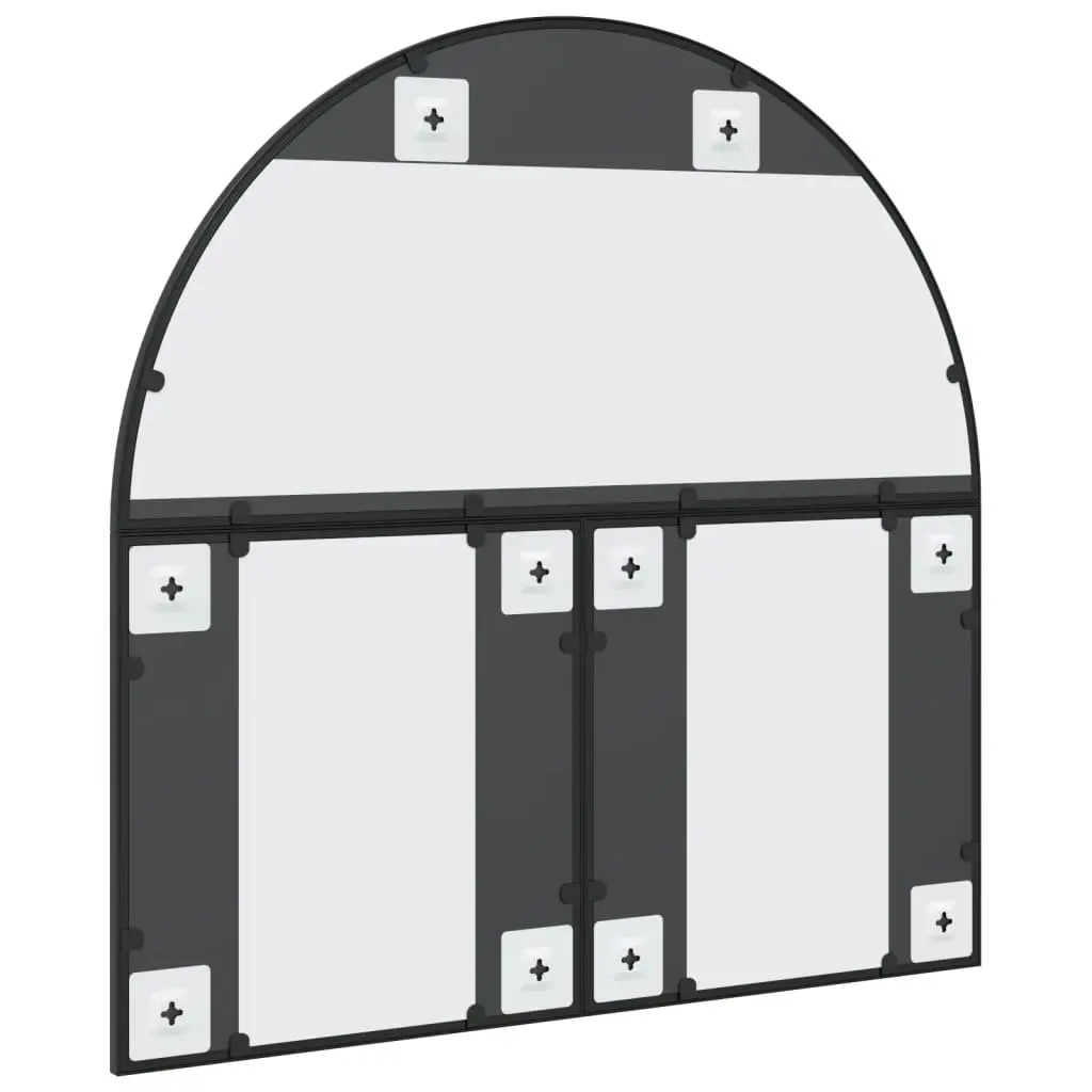 Arch Iron Frame Wall Mirror Black 80x80cm for Bathroom Bedroom Living Room Decor