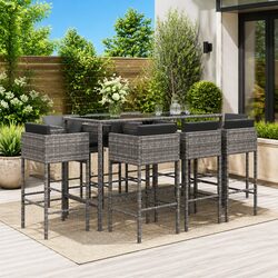 Specifications of 9 Piece Outdoor Bar Set with Cushions