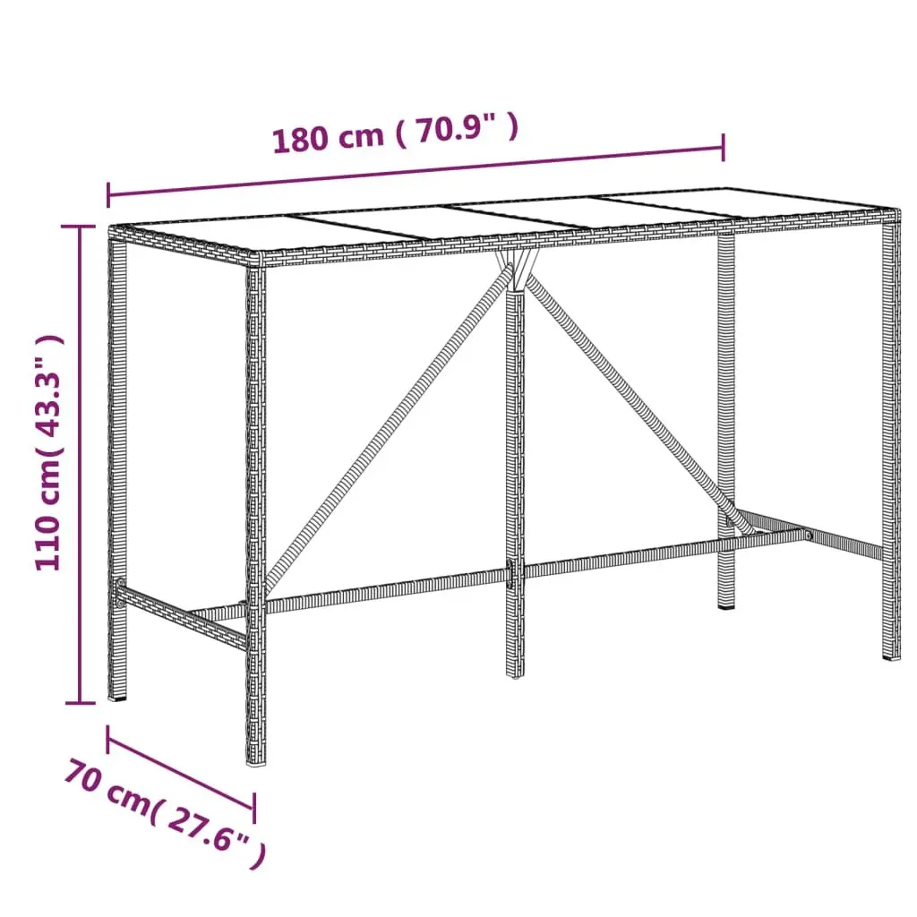 9 Piece Outdoor Bar Set with Cushions