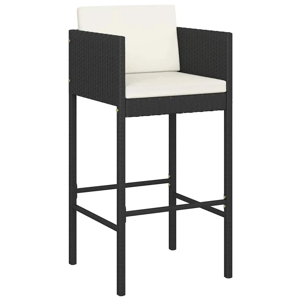 Garden Bar Set Outdoor Use 7 Piece Cushioned Seating Patio Stool Table