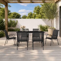 7 Piece Garden Dining Set: 1 Table and 6 Armchairs