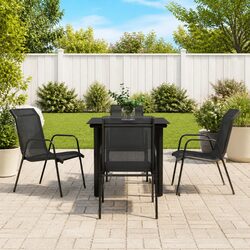 5-Piece Outdoor Dining Set: Steel Frame, Textilene Chairs