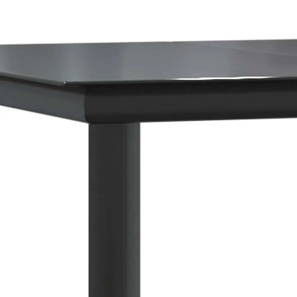 Garden Dining Set Outdoor Use 5 Piece Black Steel Textilene Chairs Table