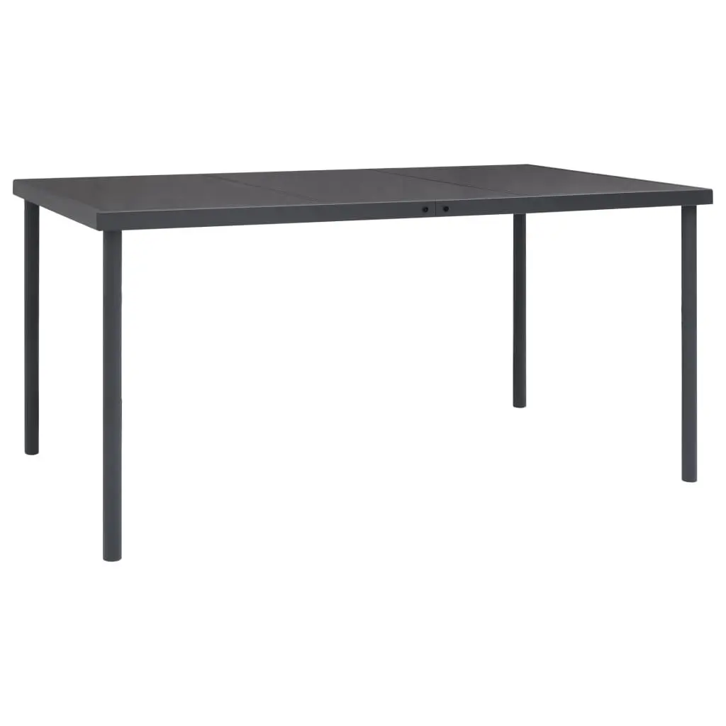 Garden Dining Set Outdoor Furniture 5 Piece Black Steel Textilene Chairs Table