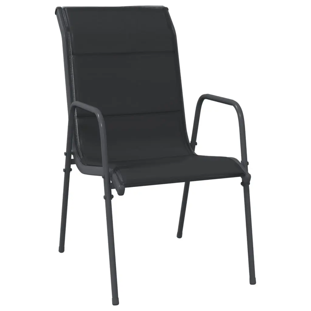 Garden Dining Set 5 Piece Outdoor Use Black Armchairs Table