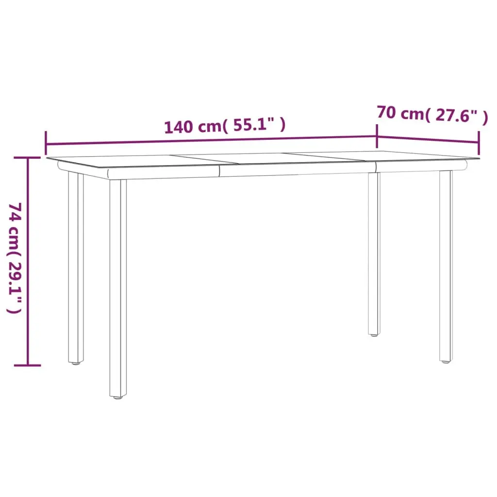 5-Piece Black Steel Garden Dining Set