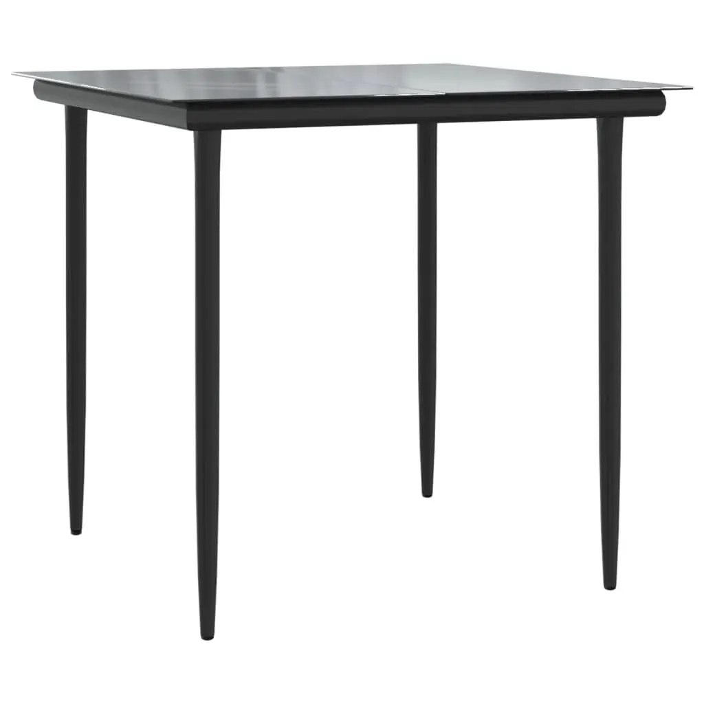 Garden Dining Set 5 Piece Outdoor Furniture Black Steel Textilene Chairs Table