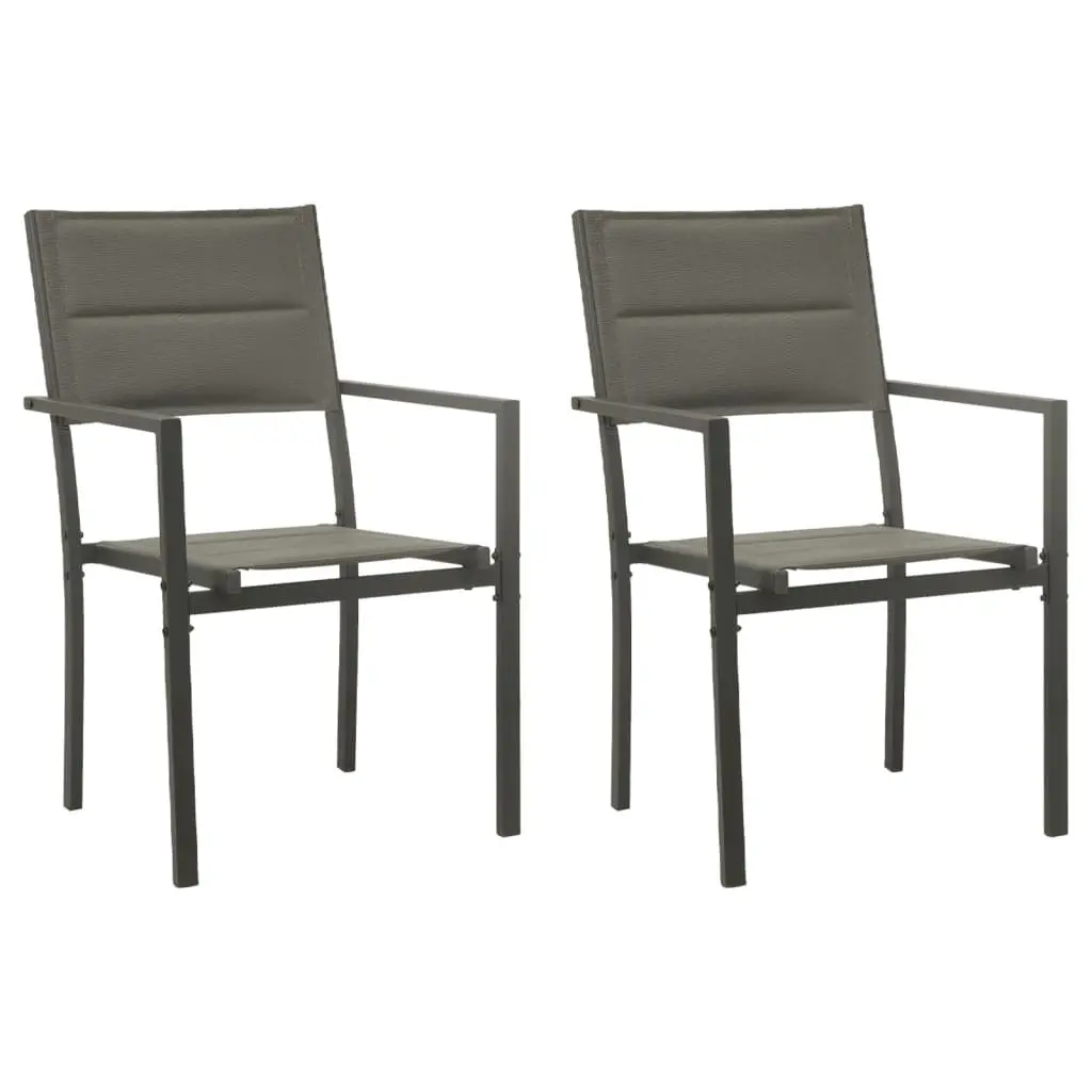 Garden Dining Set Outdoor Use 3 Piece Black Steel Textilene Patio