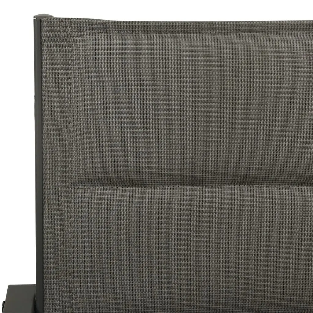 Garden Dining Set Outdoor Use 3 Piece Black Steel Textilene Patio