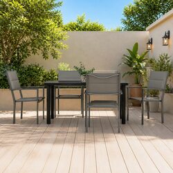 Specifications of 5-Piece Outdoor Dining Set - Black Steel