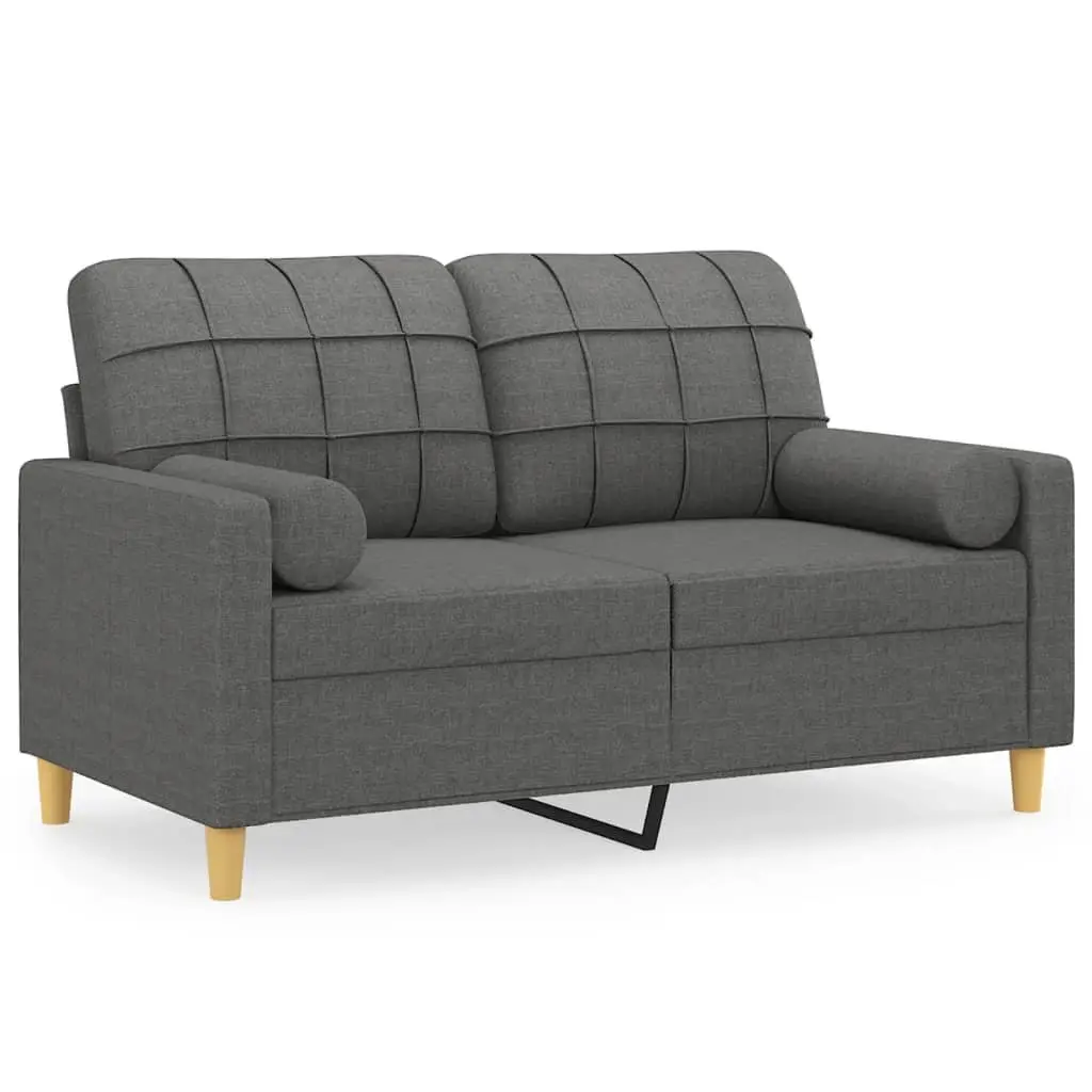 Grey Fabric 2-Seater Sofa