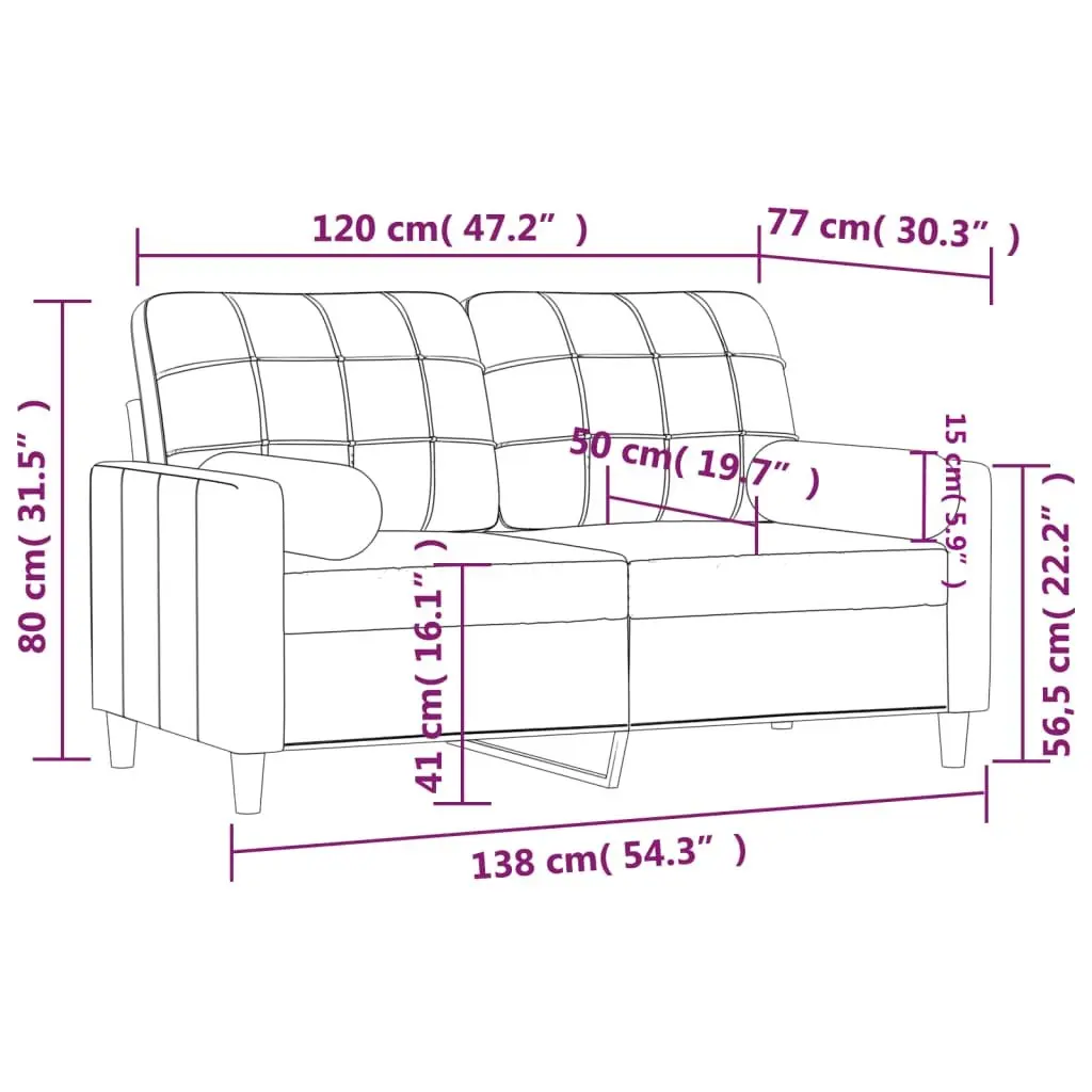 Grey Fabric 2-Seater Sofa