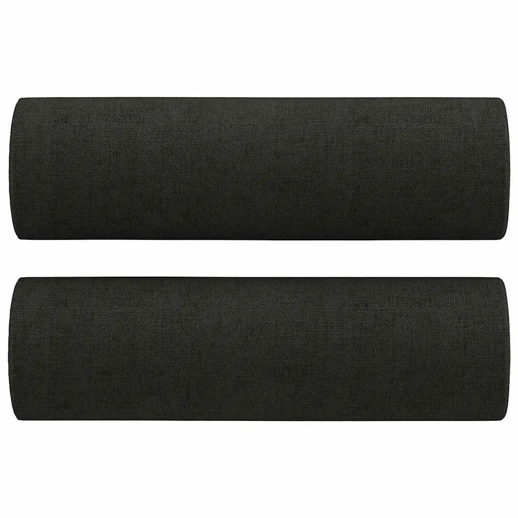 2-Seater Sofa Black Fabric Modern Lounge 140cm Living Room