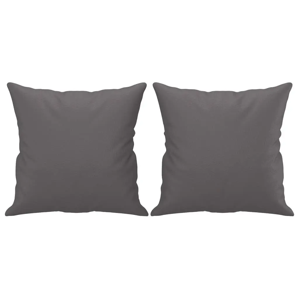 Grey Faux Leather 2-Seater Sofa with Pillows