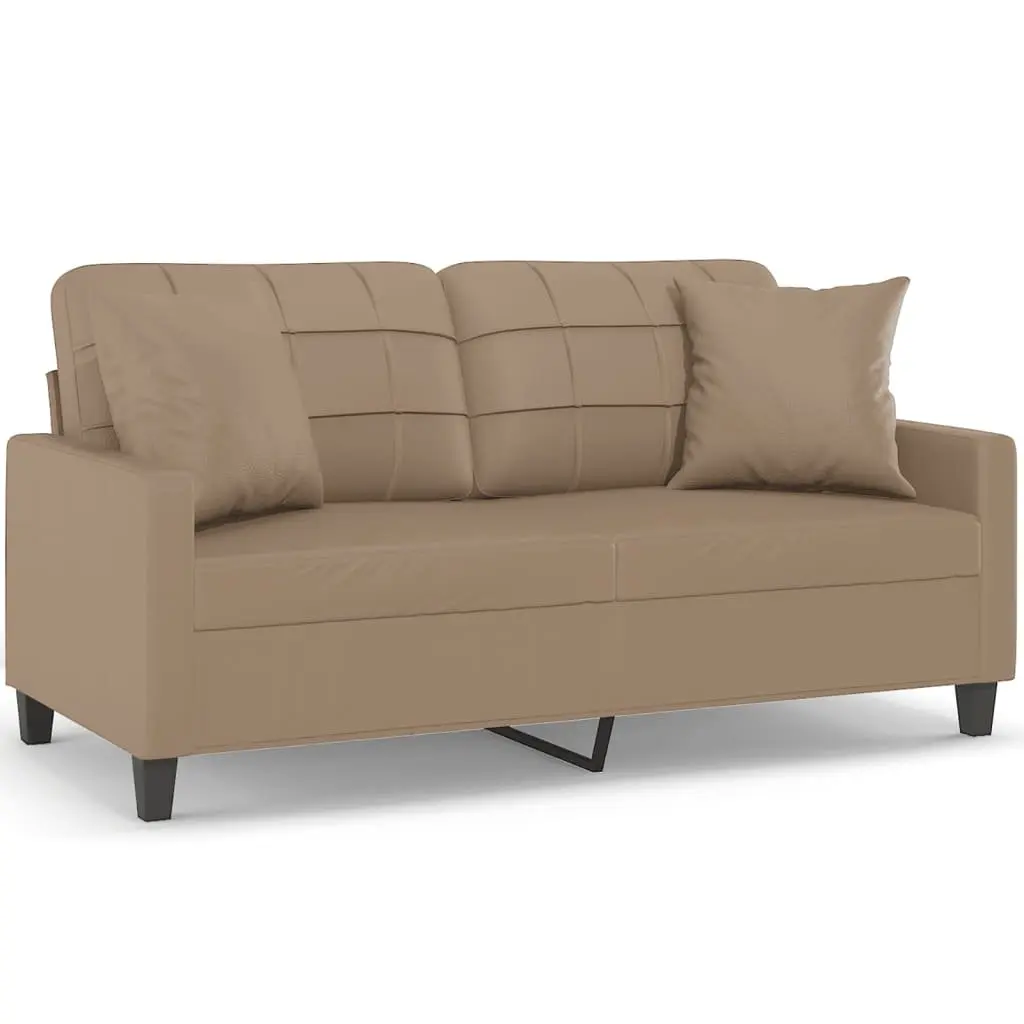 2-Seater Sofa for Lounge Brown Faux Leather 140cm
