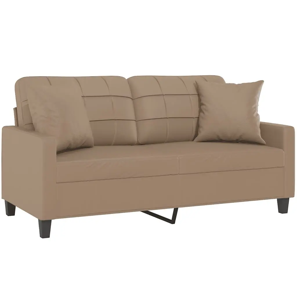 2-Seater Sofa for Lounge Brown Faux Leather 140cm