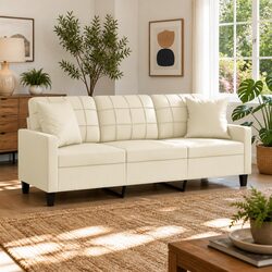 Specifications for the 3-Seater Cream Faux Leather Sofa