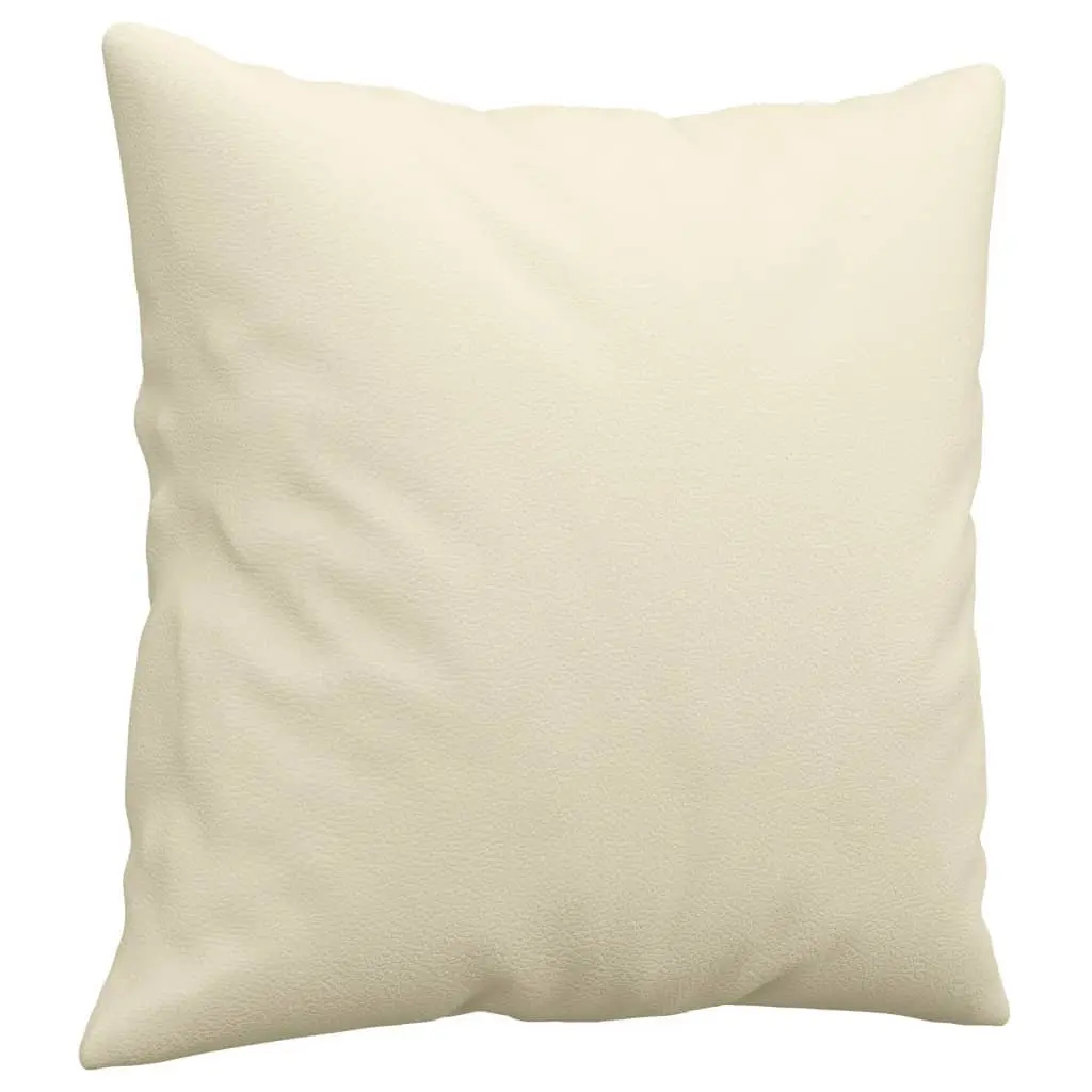 3-Seater Cream Faux Leather Sofa