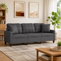 Specifications of 3-Seater Grey Faux Leather Sofa, 180cm