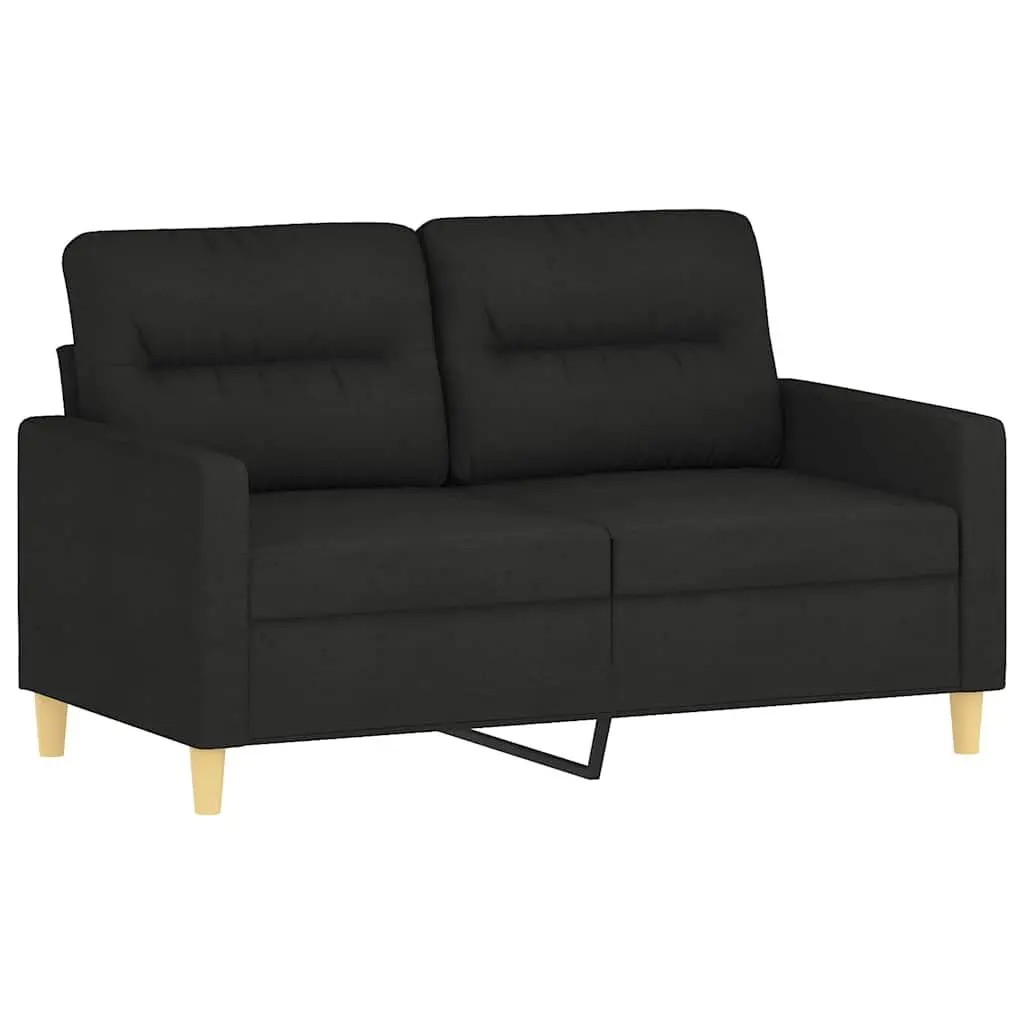 2-Seater Sofa Black Fabric Lounge Couch 120cm