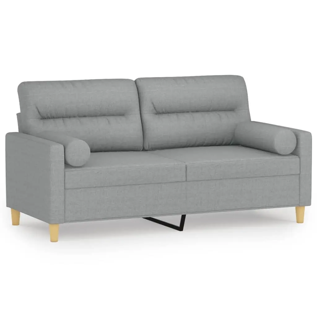 Grey Fabric 2-Seater Lounge Sofa 140cm
