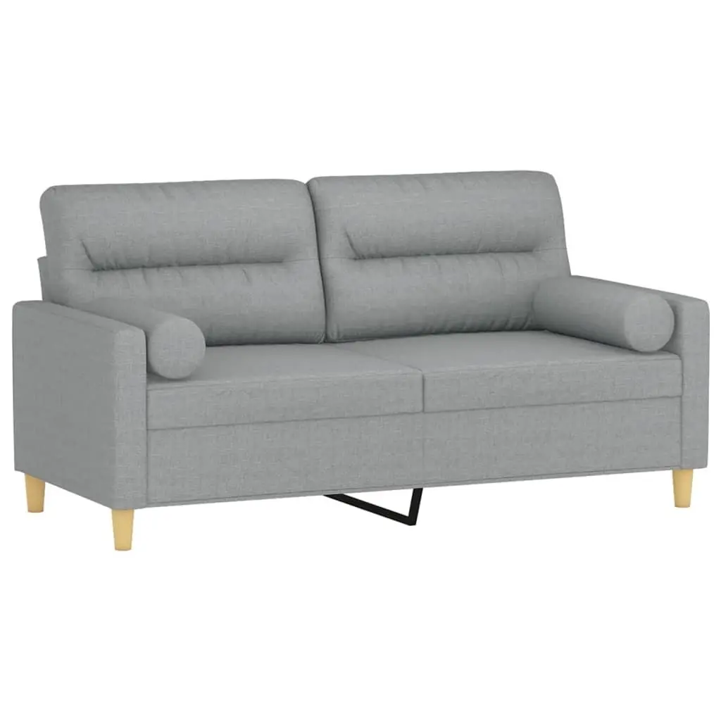 Grey Fabric 2-Seater Lounge Sofa 140cm