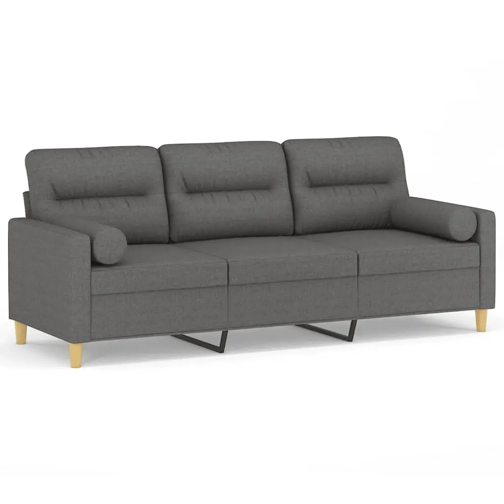 3-Seater Sofa Dark Grey 180cm