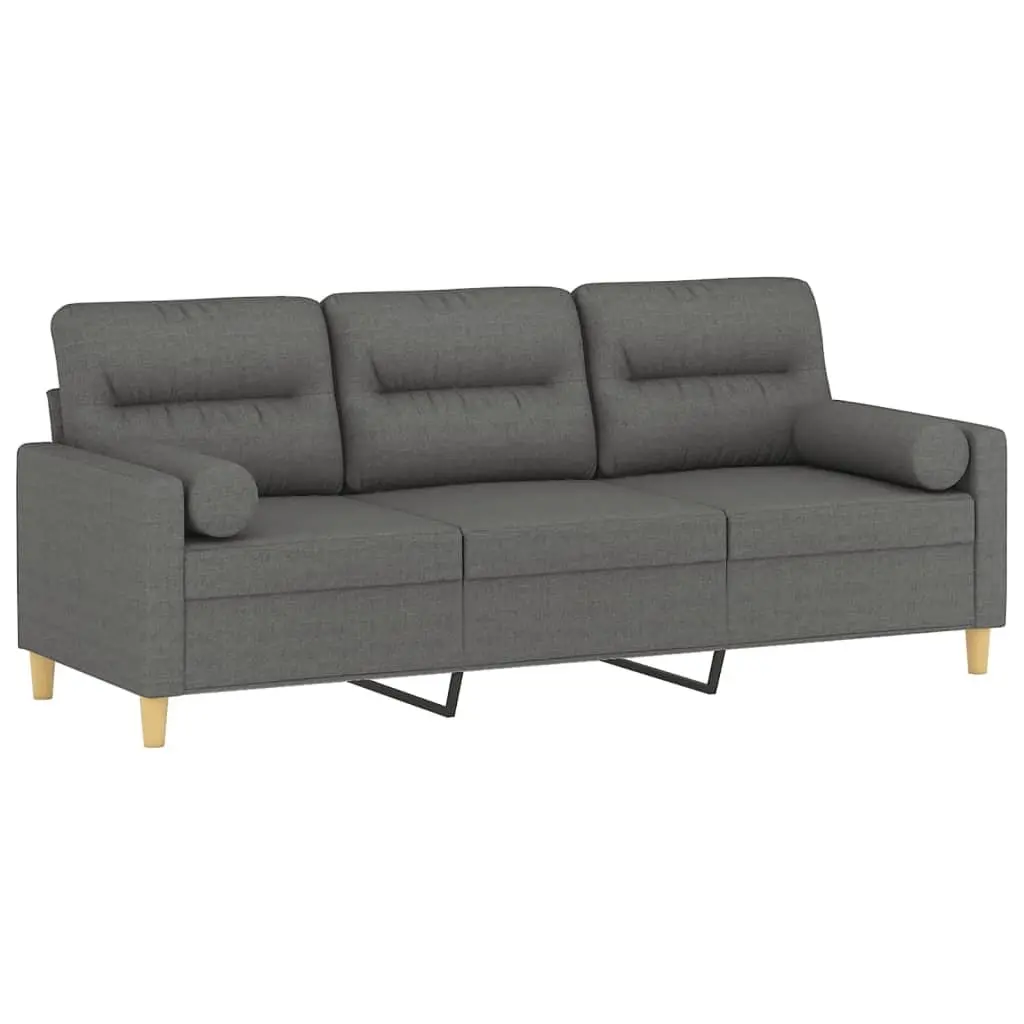 3-Seater Sofa Dark Grey 180cm