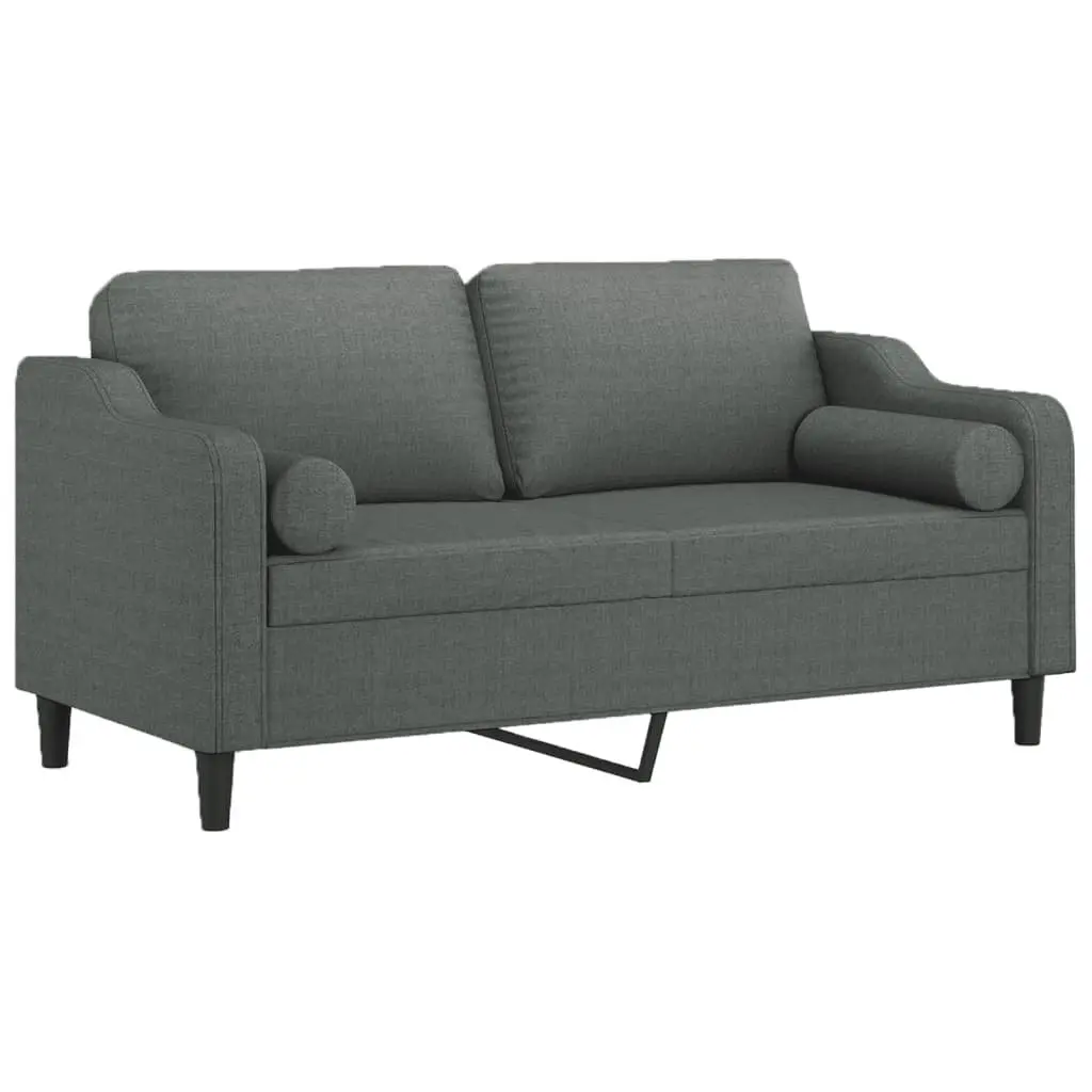 2-Seater Sofa Living Room Grey Fabric 140cm