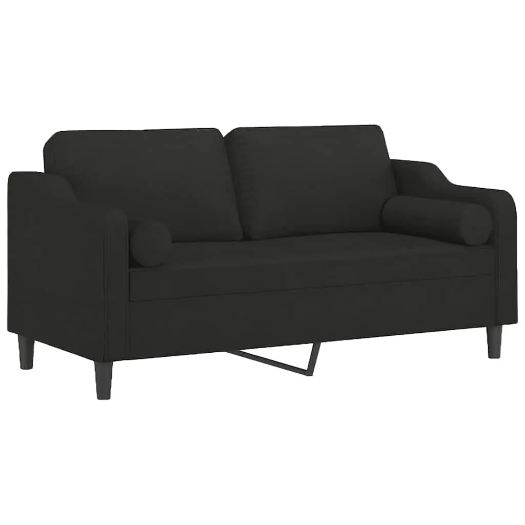 2-Seater Sofa Black 140cm Modern Lounge Furniture