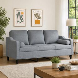 Specifications for Light Grey 3-Seater Sofa with Pillows