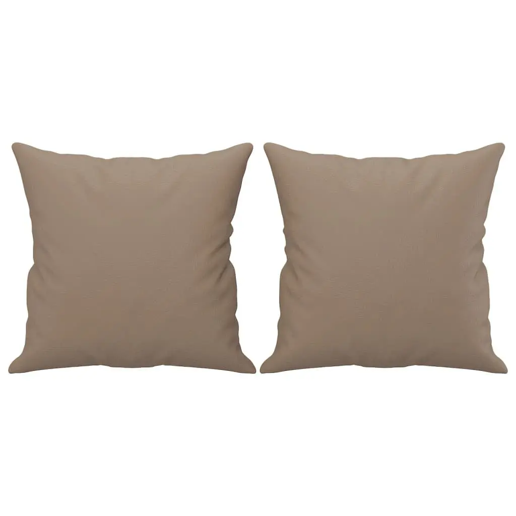 2-Seater Sofa Brown Faux Leather Modern Design Lounge Couch with Throw Pillows