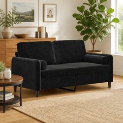Specifications of the 140cm Black 2-Seater Velvet Sofa