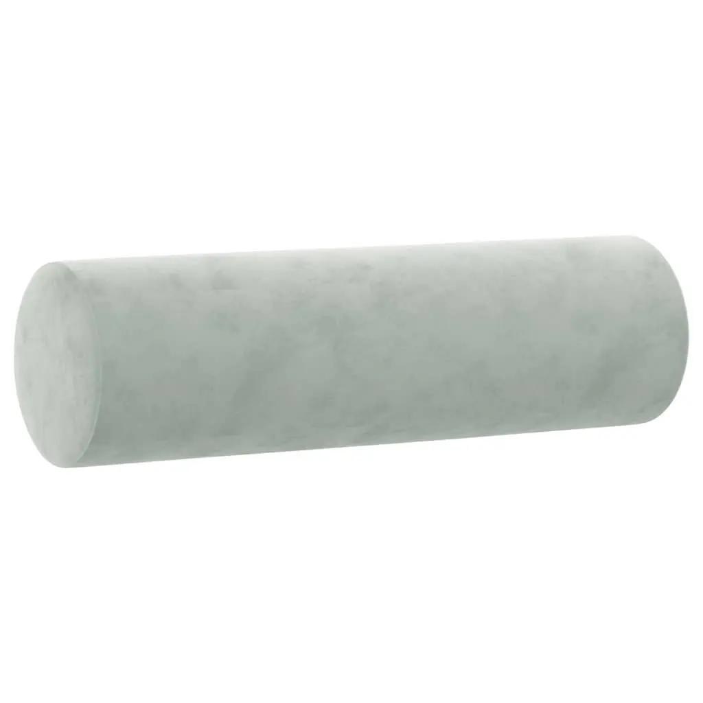 Velvet 3-Seater Sofa for Lounge 180cm in Grey with Throw Pillows