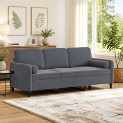 Specifications of Modern 3-Seater Sofa in Grey Velvet