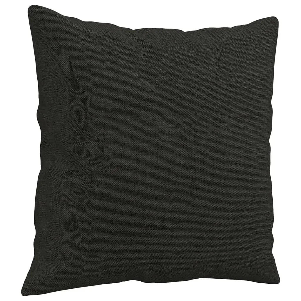 Lounge Couch Black Fabric 2-Seater 140cm with Padded Seating and Throw Pillows