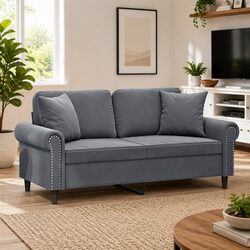 Specifications of 2-Seater Modern Velvet Sofa in Grey