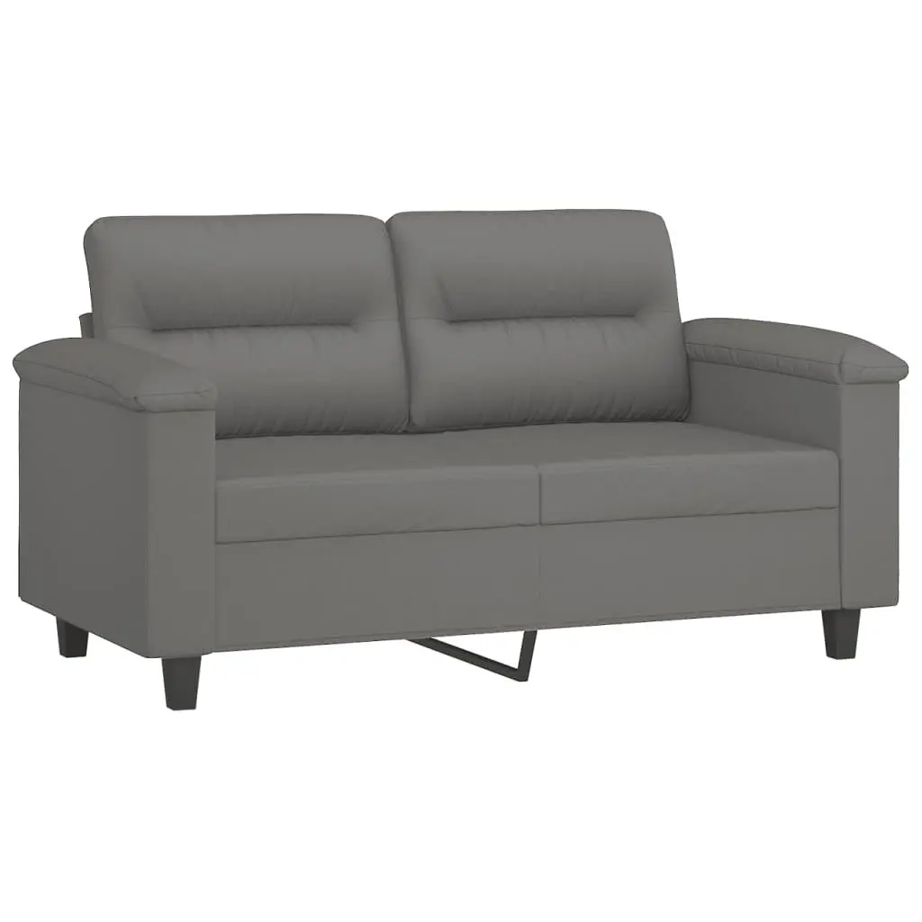 2-Seater Sofa Grey Modern Design Throw Pillows Comfortable Lounge Seat