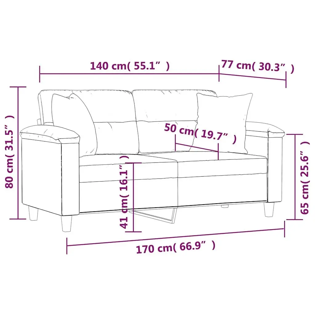 2-Seater Sofa for Lounge Black Faux Leather 140cm
