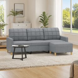 Specifications of 3-Seater Sofa with Footstool in Grey