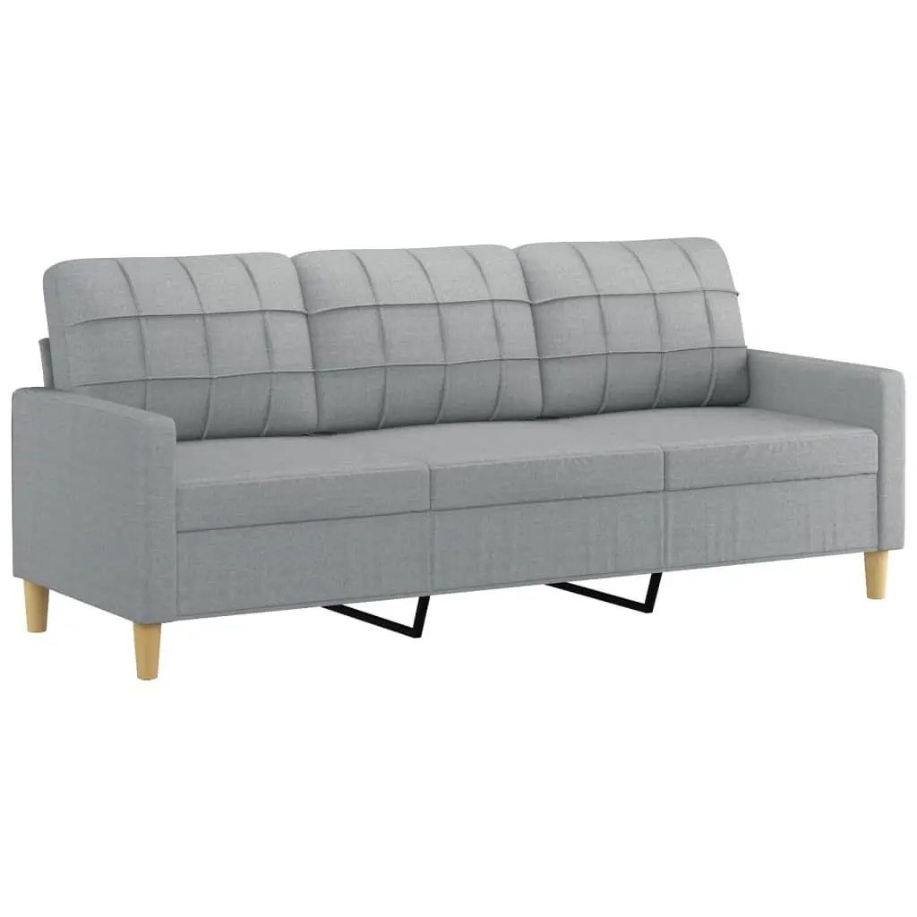 3-Seater Sofa with Footstool in Grey